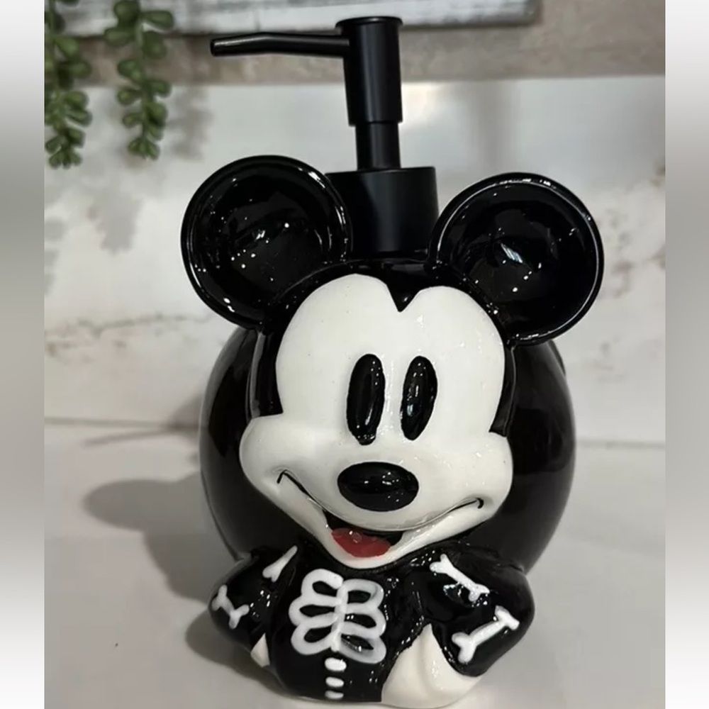 Disney Mickey Mouse Halloween Skeleton Ceramic Soap Lotion Dispenser